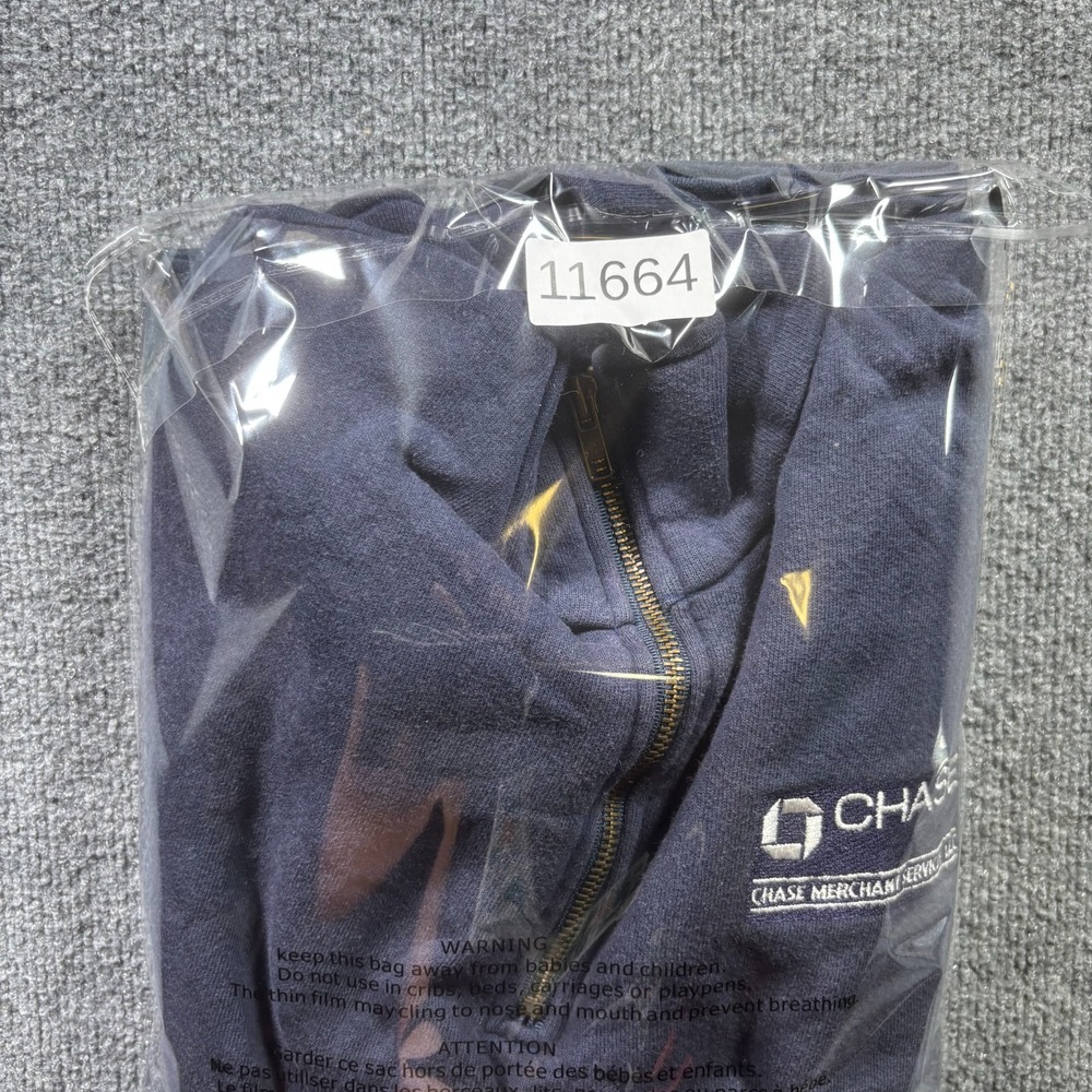 Vintage Lee Sweatshirt Mens XL Blue Chase Merchant Services 1/4 Zip Pullover - Picture 14 of 14